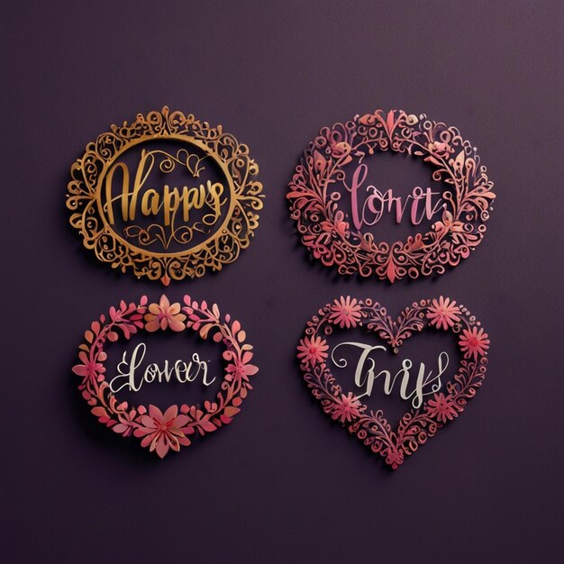 Photo womens day label and badge collection with lettering