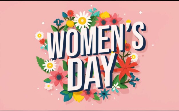 Womens Day text and related elements