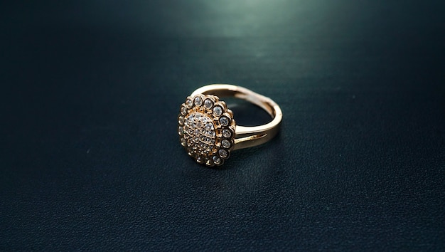 womens gold ring shaped like a sunflower