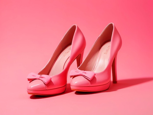 womens shoes pink color on pink background hd free image