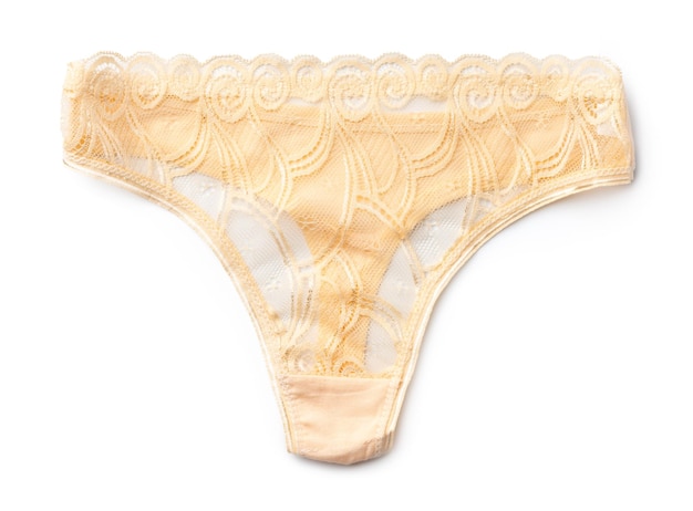 Womens string lace panties on a white background