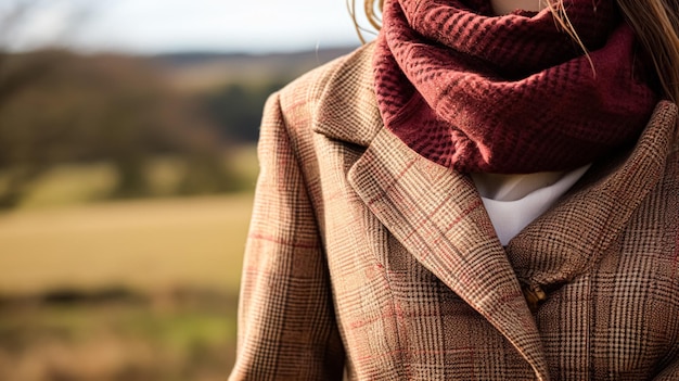 Womenswear autumn winter clothing and accessory collection in the English countryside fashion style classic look