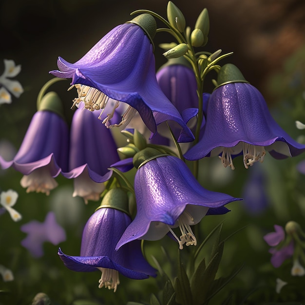 Wonderful appeal purple bell flowers images Generative AI