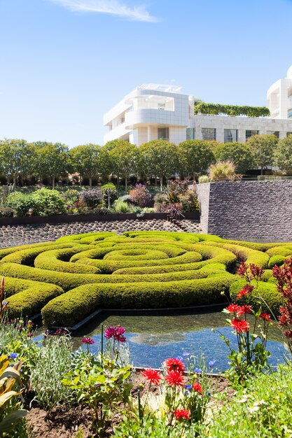 Wonderful garden maze during a sunny day