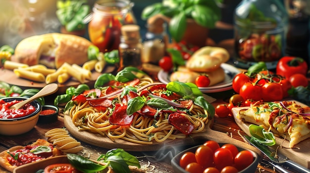 Wonderful Italian food background