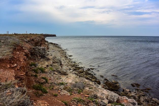 Wonderful landscape of the Black Sea near Cape Chersonesos in Crimea