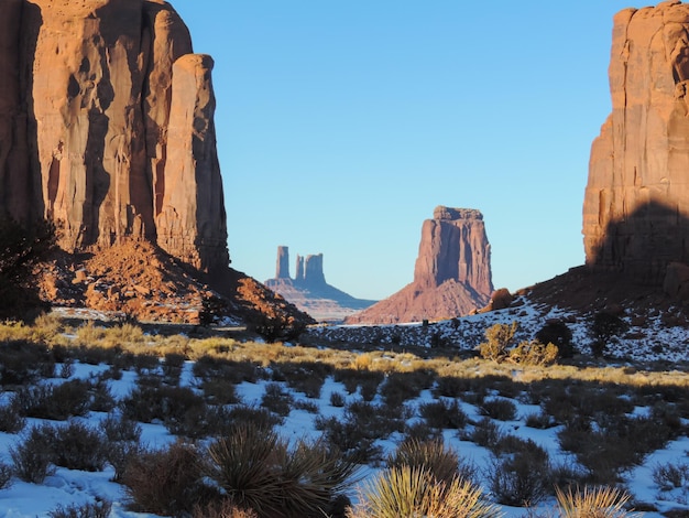 Wonderful view of Monument Valley during winter