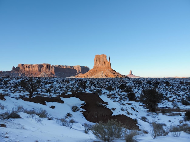 Wonderful view of Monument Valley during winter