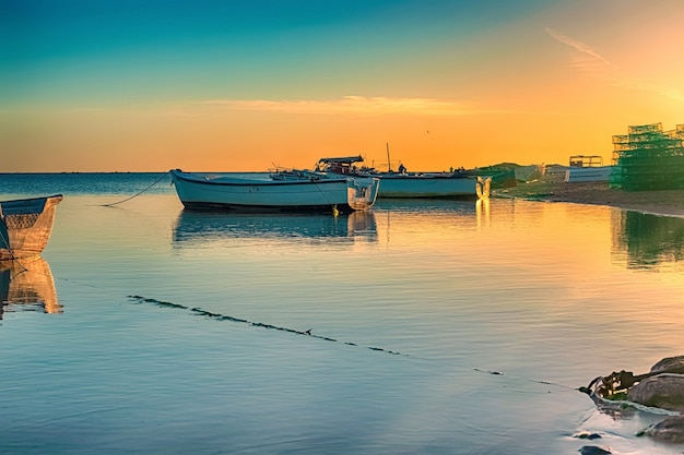 Wonderful views of the mediterranean coast at sunrise