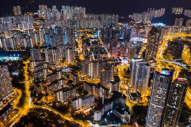 Wong Tai Sin, Hong Kong, 24 September 2018:- Hong Kong residential district at night