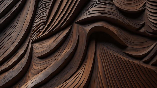 Wood art background Abstract closeup of detailed organic brown wooden waving waves wall texture ba