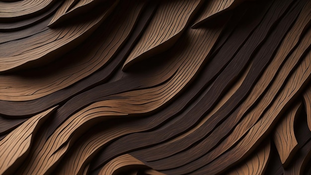 Wood art background Abstract closeup of detailed organic brown wooden waving waves wall texture ba