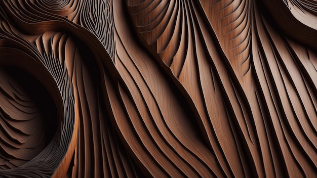 Wood art background Abstract closeup of detailed organic brown wooden waving waves wall texture ba