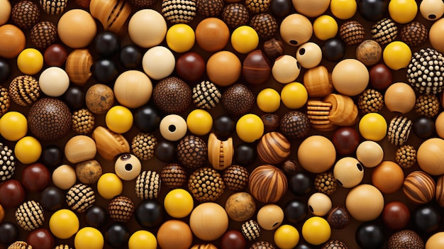 wood beads of different textures beads material for needlework