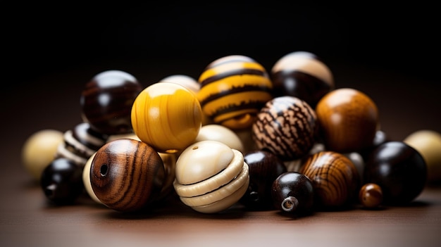 wood beads of different textures beads material for needlework