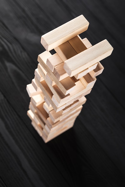 Photo wood blocks stack game