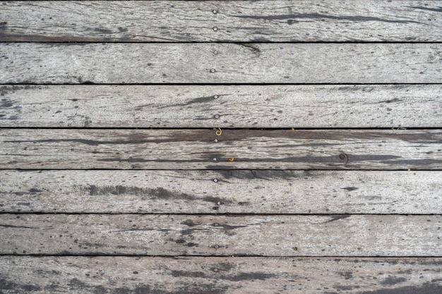 Wood board floor from top view shooting at outdoor field for background or backdrop