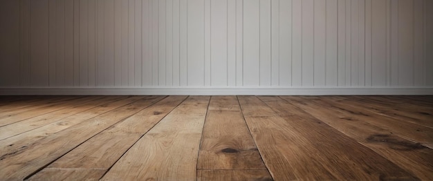 wood floor with white wall for present product