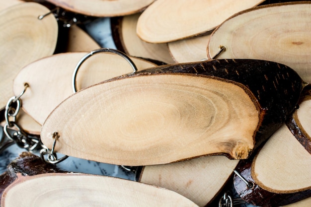 Wood Log cut in round thin pieces