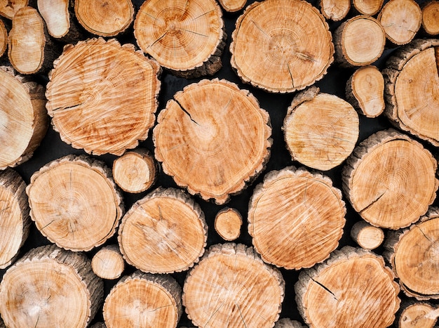 Wood logs background 