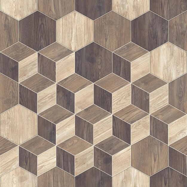 Photo wood and marble pattern texture used for interior exterior ceramic wall and floor tileshexagon tile