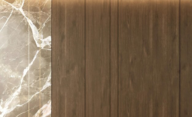 Photo a wood paneled wall with a white marble pattern