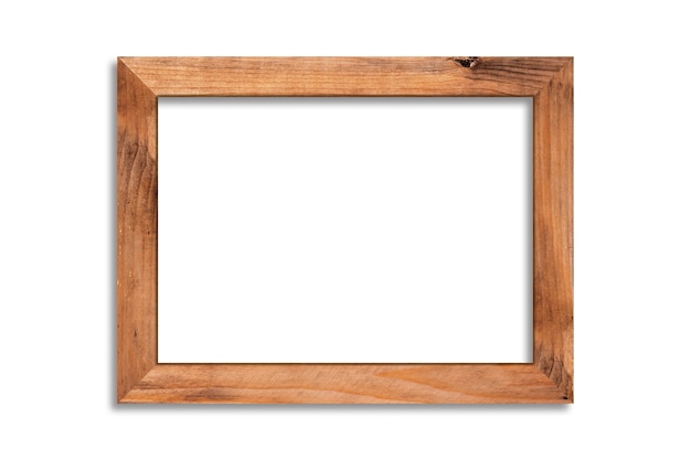 Wood picture frame isolated on white