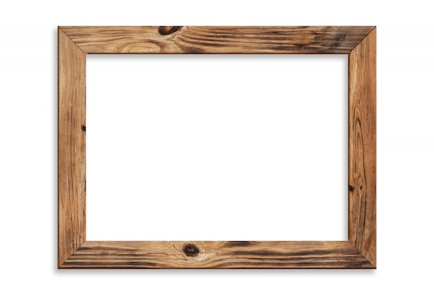 Wood picture frame isolated