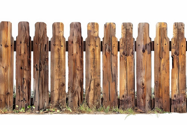 Wood privacy fence panels isolated against a white backdrop