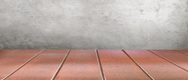 Wood shelves on Cement wall background