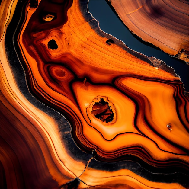 Wood slab with epoxy resin surface abstract background