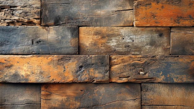 The wood surface with a natural texture like a mosaic of time creates a feeling of originality o