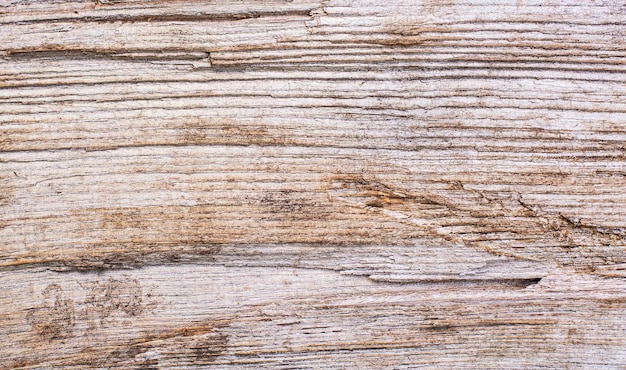 Wood texture background Top view of a vintage wooden table with cracks Light brown surface of old wood with knots in natural color