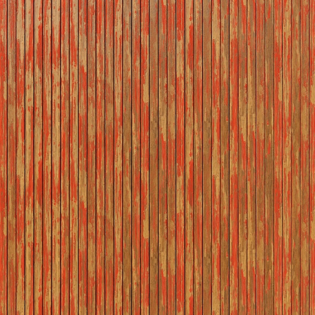 Wood texture with worn red paint