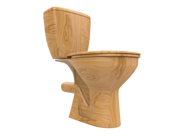 Wood wc lavatory water closet 3d illustration 3d illustration3d illustration