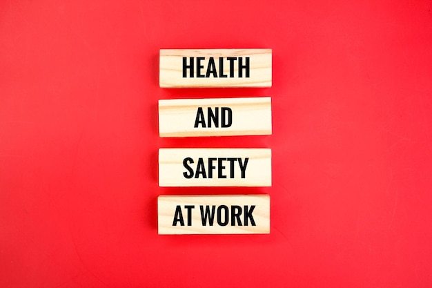 wood with the word health and safety at work word or HSE