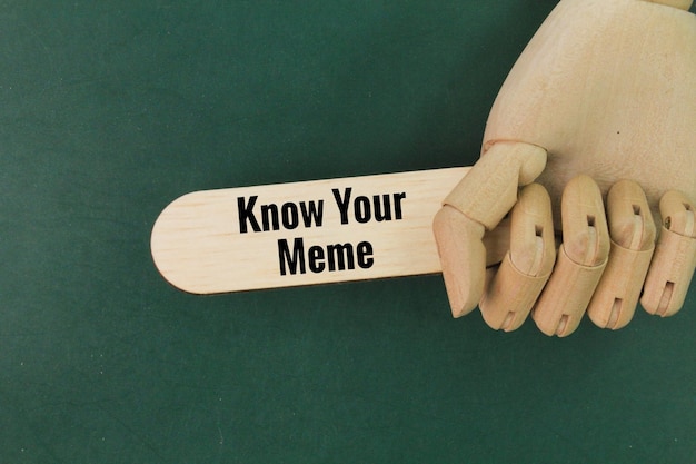 Photo wood with the words know your meme