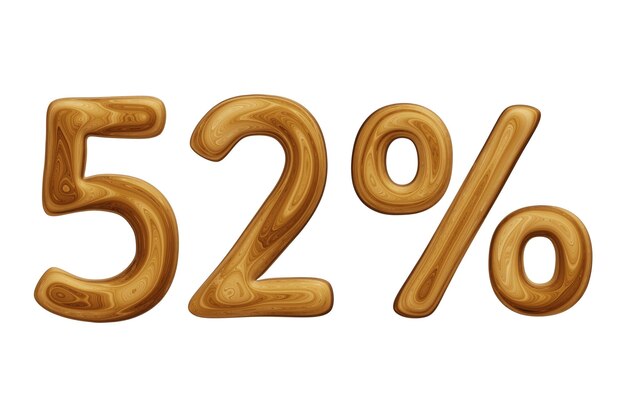 Wooden 52 percent for sale discount promotion and business concept