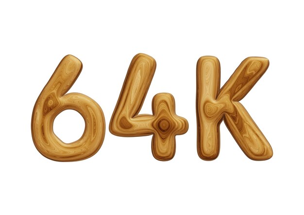 Wooden 64k for followers and subscribers celebration