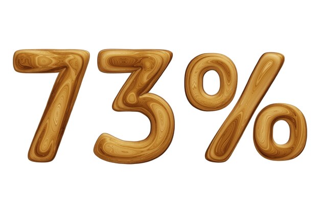 Wooden 73 percent for sale discount promotion and business concept