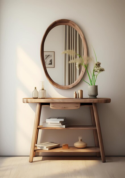 A wooden accent table