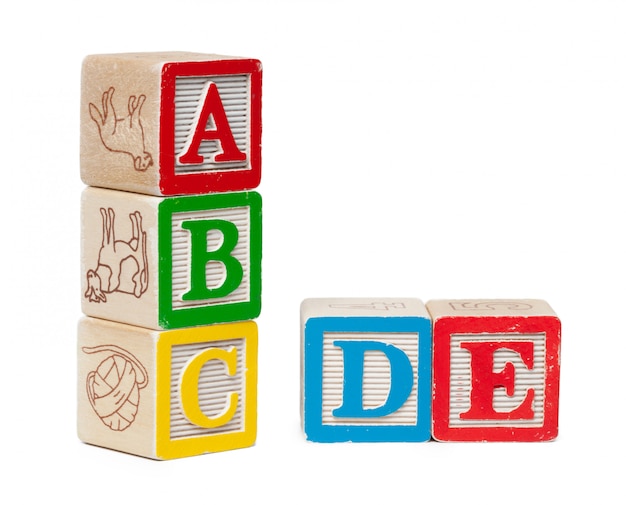 Wooden alphabet blocks