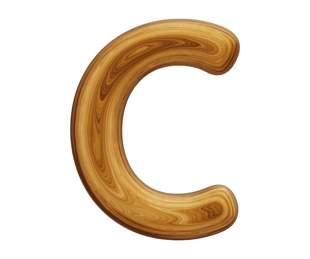 Wooden alphabet letter c for education concept