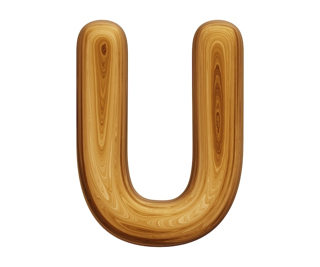 Wooden alphabet letter u for education concept