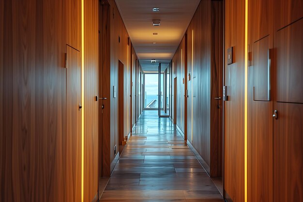 Wooden Apartment Hallway