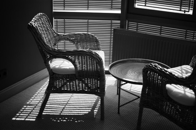 Wooden armchair in a modern apartment indoor in daytime