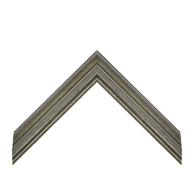 A wooden arrow point above a white background