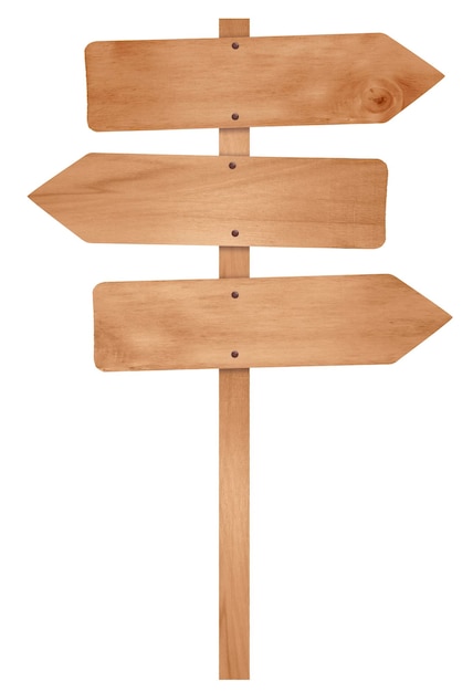 Wooden arrow sign post