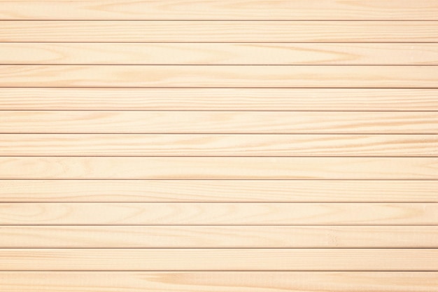 Wooden background from light planks empty table surface