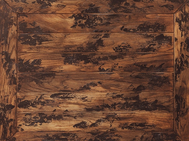 Wooden background texture surface of old brown textured wooden plank